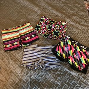 Four compression workout shorts